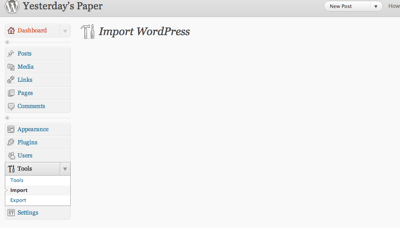 WordPress Import Error